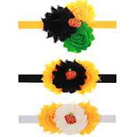 Chiffon Headband with nylon elastic cord & Zinc Alloy Flower platinum color plated elastic & for children & Halloween Jewelry Gift & with rhinestone Sold Per Approx 15 Inch Strand