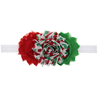 Szyfon opaska, ze elastyczny przewód nylonowy, Kwiat, elastyczne & dla dzieci & Biżuteria Boże Narodzenie, 115x65mm, sprzedawane na około 15 cal Strand