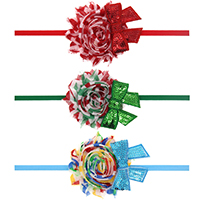 Szyfon opaska, ze elastyczny przewód nylonowy & Cekinów z tworzyw sztucznych, Kwiat, elastyczne & dla dzieci & Biżuteria Boże Narodzenie, dostępnych więcej kolorów, 65mm, sprzedawane na około 15 cal Strand