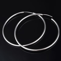 Brass Hoop Earring real silver plated lead & cadmium free Sold By Pair