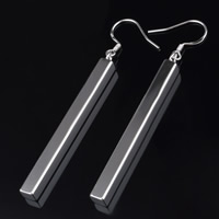Brass Drop Earring Rectangle real silver plated lead & cadmium free Sold By Pair