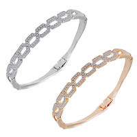 Zinc Alloy Bangle plated with rhinestone lead & cadmium free 58mm Inner Approx 56mm Length Approx 7 Inch Sold By PC