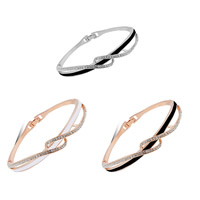 Zinc Alloy Bangle plated enamel & with rhinestone lead & cadmium free 60mm Inner Approx 60mm Length Approx 7.5 Inch Sold By PC