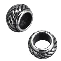 Zinc Alloy European Beads Drum antique silver color plated nickel lead & cadmium free Approx 4mm Sold By Lot