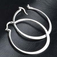 Brass Hoop Earring real silver plated lead & cadmium free Sold By Pair