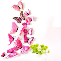 Fridge Magnets Soft PVC with Magnetic Hematite Butterfly bright rosy red 60-120mm Sold By Bag