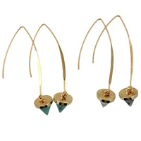 Turquoise Earring Zinc Alloy iron earring hook Cone gold color plated lead & cadmium free  Sold By Bag