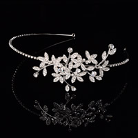 Bridal Hair Band Zinc Alloy silver color plated for bridal & with rhinestone lead & cadmium free Sold By PC