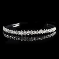 Bridal Hair Band Zinc Alloy silver color plated for bridal & with rhinestone lead & cadmium free Sold By PC
