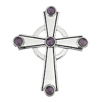 Pingentes cruz de aço inoxidável, with vidro, escurecer, 62x75x7.50mm, Buraco:Aprox 6x12mm, vendido por PC
