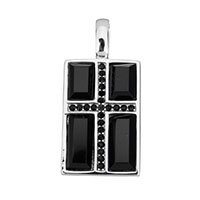 Stainless Steel Pendants with Glass Rectangle with rhinestone original color Approx Sold By PC