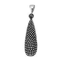 Stainless Steel Pendants Teardrop micro pave cubic zirconia & blacken Approx Sold By PC