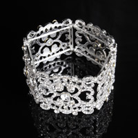 Bridal Bracelet Zinc Alloy platinum color plated for bridal & with rhinestone lead & cadmium free 35mm Sold Per Approx 7 Inch Strand
