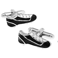 Cufflinks Brass Shoes platinum color plated enamel nickel lead & cadmium free 10-20mm Sold By Pair