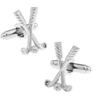 Cufflinks Brass Golf Club platinum color plated nickel lead & cadmium free 10-20mm Sold By Pair