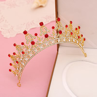 Bridal Tiaras Zinc Alloy Crown gold color plated for bridal & with rhinestone lead & cadmium free 160mm Sold By Bag