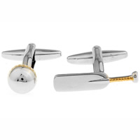 Brass Asymmetric Cufflinks plated two tone nickel lead & cadmium free 10-20mm Sold By Pair