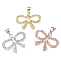 Cubic Zirconia Micro Pave Brass Pendant Bowknot plated micro pave cubic zirconia nickel lead & cadmium free Approx Sold By PC