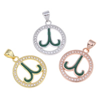 Cubic Zirconia Micro Pave Brass Pendant Aries plated micro pave cubic zirconia & enamel nickel lead & cadmium free Approx Sold By PC