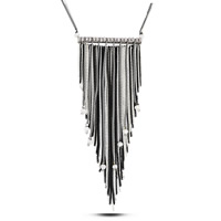 Fashion Fringe Necklace Iron with Crystal Tassel painted handmade & twist oval chain & faceted lead & cadmium free Sold Per Approx 33.5 Inch Strand