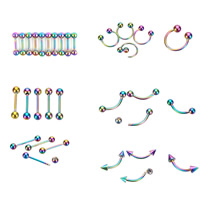 316L Stainless Steel Body Piercing Jewelry Set colorful plated Unisex & mixed Sold By Lot