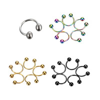 Stainless Steel Tongue Ring 316L Stainless Steel plated mixed colors 3mm 1mm Sold By Lot