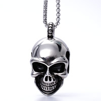 Titanium Steel Pendants Skull blacken Approx 3-5mm Sold By Bag