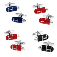 Cufflinks Brass Fountain Pen platinum color plated enamel nickel lead & cadmium free 10-20mm Sold By Pair
