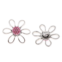 Jewelry Snap Button Zinc Alloy with ABS Plastic Pearl Flower antique silver color plated lead & cadmium free Sold By Bag