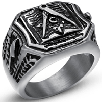 Hombres de acero inoxidable anillo del dedo, Partículas de acero, diverso tamaño para la opción & para hombre & ennegrezca, 17mm, 3PCs/Grupo, Vendido por Grupo