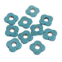 turchese sintetico Perlina cornice, Fiore, formato differente per scelta, blu, Foro:Appross. 1mm, Venduto da borsa