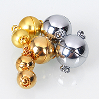 Brass Magnetic Clasp Round plated & single-strand Approx 2.2mm Sold By Lot
