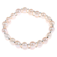 Freshwater Cultured Pearl Bracelet Freshwater Pearl with Brass Potato platinum color plated natural 7-8mm Sold Per Approx 7 Inch Strand