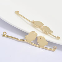 Brass Jewelry Connector Bird 24K gold plated 1/1 loop lead & cadmium free Approx 1-2mm Sold By Bag