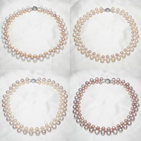 Natural Freshwater Pearl Necklace brass box clasp Baroque 6-7mm 8-9mm Sold Per Approx 14.5 Inch Strand