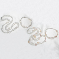 Naturliga Odlade Sötvatten Pearl Jewelry Sets, armband & halsband, Freshwater Pearl, med Glass Seed Beads, mässing magnetlås, Ris, fler färger för val, 5-6mm, Längd Ca 7 inch, Ca 18.5 inch, Säljs av Ställ