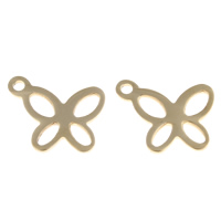 Stainless Steel Animal Pendants Butterfly gold color plated Approx 2mm Sold By PC