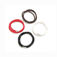 Men Bracelet PU Leather zinc alloy bayonet clasp for man Length Approx 20 Inch Sold By Lot