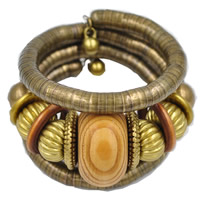 Bijoux de bracelet en alliage de zinc, avec bois, Placage, pour femme, protéger l'environnement, sans nickel, plomb et cadmium, Diamètre intérieur:Environ 60mm, Longueur Environ 7.5 pouce, Vendu par PC
