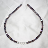Haarbanden, Kristal, met Glas, gefacetteerde, 122x142x6mm, Verkocht door PC