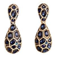 Zinc Alloy Drop Earring with plastic earnut & Crystal stainless steel post pin Teardrop antique gold color plated faceted & with rhinestone lead & cadmium free Sold By Bag
