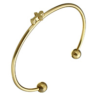 Stainless Steel Cuff Bangle Sword Cross gold color plated for woman 2.5mm 8mm Inner Approx Length Approx 7 Inch Sold By PC