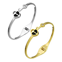 Stainless Steel Bangle with Resin Lock plated for woman & with rhinestone Inner Approx Length Approx 7 Inch Sold By PC