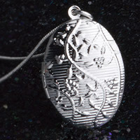 Messing Locket Vedhæng, Flad Oval, ægte sølv forgyldt, bly & cadmium fri, 24x33mm, Hole:Ca. 3-5mm, Solgt af PC