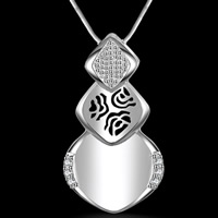 Cubic Zirconia Micro Pave Brass Pendant real silver plated with 925 logo & micro pave cubic zirconia lead & cadmium free Approx 3-5mm Sold By PC