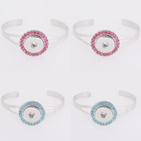 Snap Button Bracelet Zinc Alloy platinum color plated for woman & with rhinestone lead & cadmium free 18mm Inner Approx 6mm Sold Per Approx 7 Inch Strand