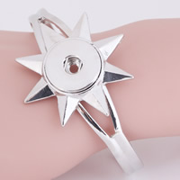 Snap Button Bracelet Zinc Alloy Flower platinum color plated for woman lead & cadmium free 18mm Inner Approx 6mm Sold Per Approx 7 Inch Strand