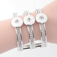Snap Button Bracelet Zinc Alloy platinum color plated for woman &  lead & cadmium free 18mm Inner Approx 6mm Sold Per Approx 7 Inch Strand