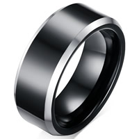 roestvrij staal Maar vinger ring, Wolfraam staal, plated, verschillende grootte voor keus & voor de mens, 8mm, Verkocht door PC