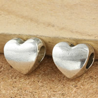 Zinc Alloy European Beads Heart antique silver color plated without troll lead & cadmium free Approx 5mm Sold By Bag